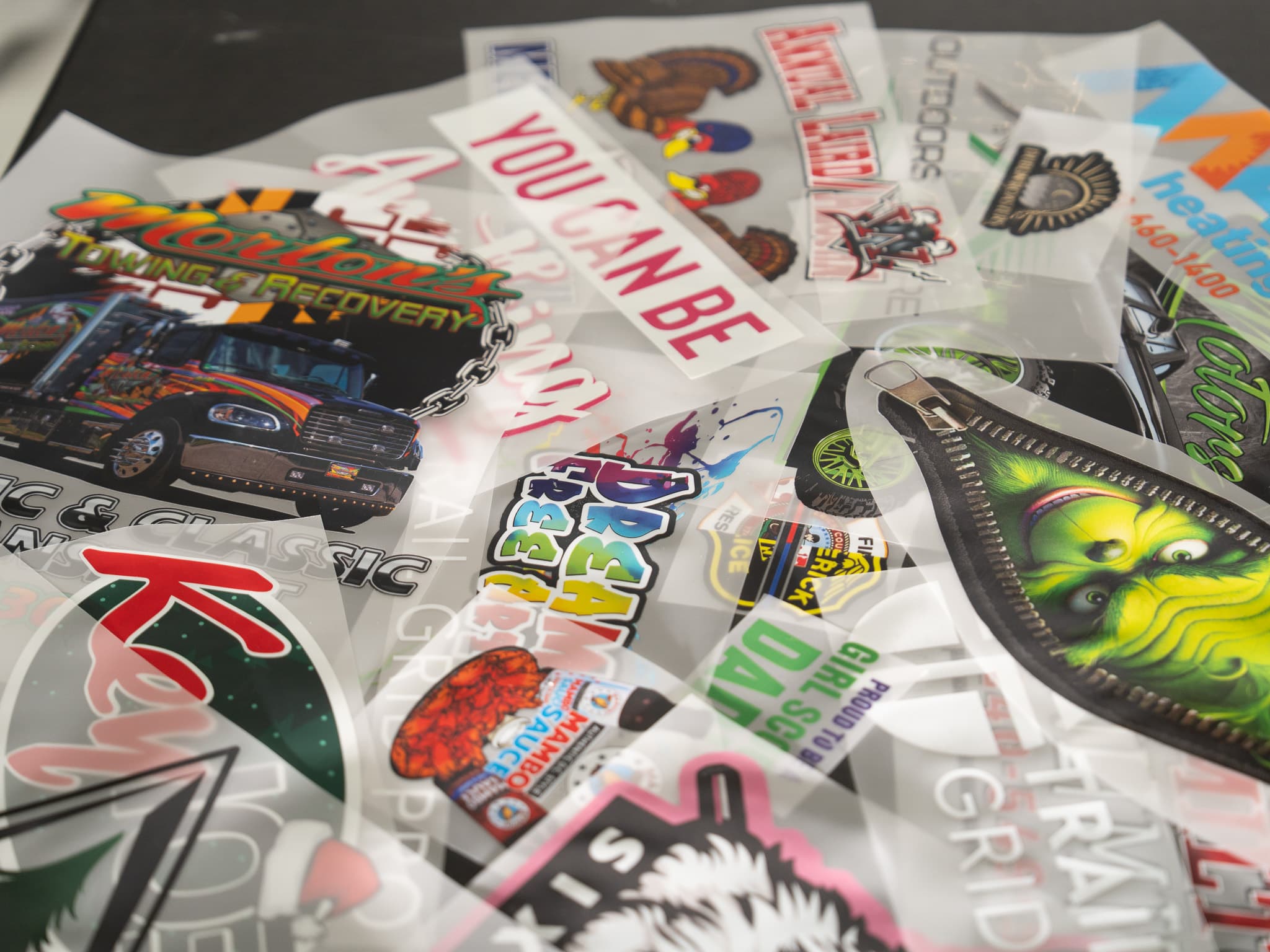 DTF transfer printing services in Frederick MD - gang sheets and custom transfers
