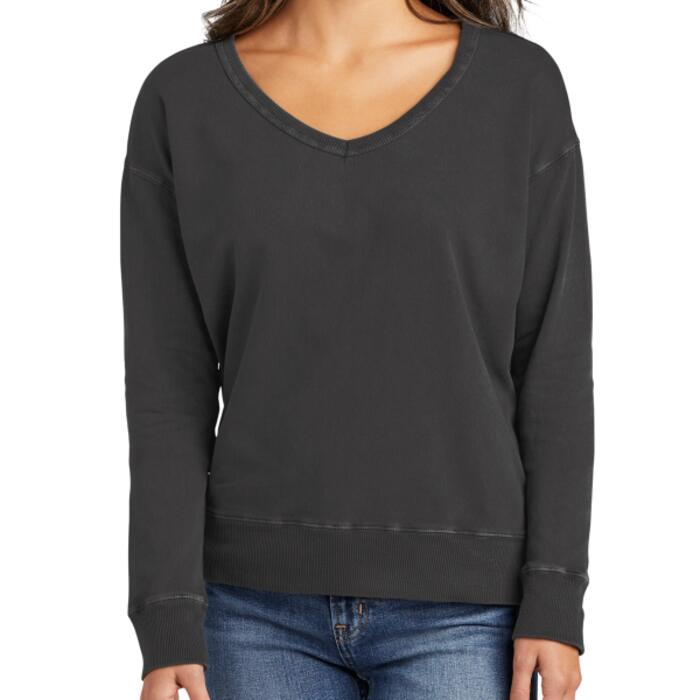 Garment Dyed V Neck Sweatshirt Thumbnail