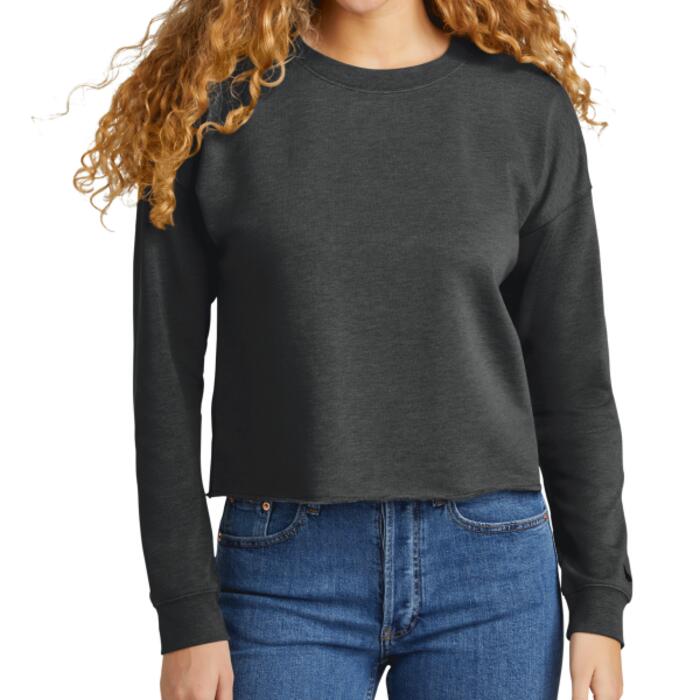 Women's Tri Blend Fleece Crop Crew Thumbnail