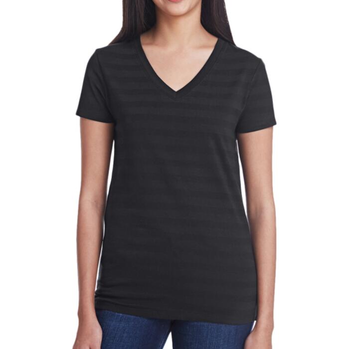 Women's Invisible Stripe V-Neck T-Shirt Thumbnail