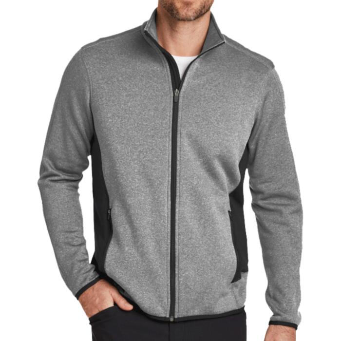 Full Zip Heather Stretch Fleece Jacket Thumbnail