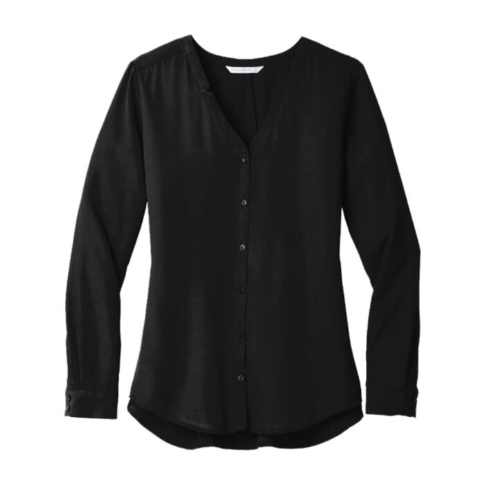 Women's Long Sleeve Button Front Blouse Thumbnail