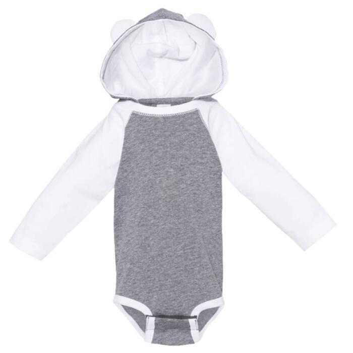 Infant Fine Jersey Character Hooded Long Sleeve Bodysuit with Ears Thumbnail